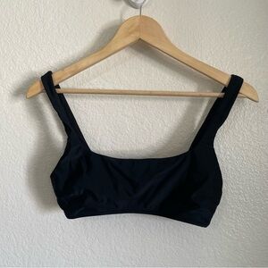 Aerie Black Bralette Bikini Swim Top Slim Fixed Straps Balconette Size Medium